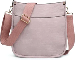 Posie Crossbody Bags for Women Trendy Vegan Leather Hobo Purses Shoulder Handbags with Wide Adjustable Guitar Strap