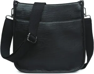 Posie Crossbody Bags for Women Trendy Vegan Leather Hobo Purses Shoulder Handbags with Wide Adjustable Guitar Strap