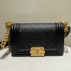 Preloved Chanel Leboy Small Calfskin Black Shoulder Bag