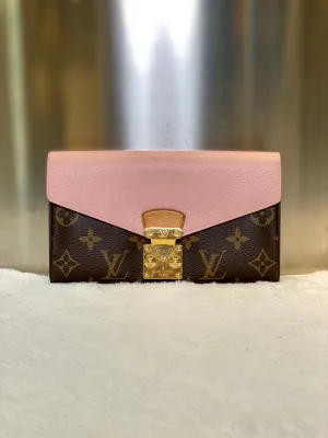 Preloved Louis Vuitton Pallas Pink Monogram Wallet with Chain Crossbody Bag