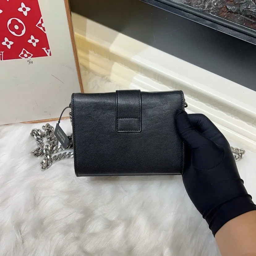 Preloved YSL Fashion Show Crossbody Bag Black Leather