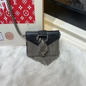 Preloved YSL Fashion Show Crossbody Bag Black Leather