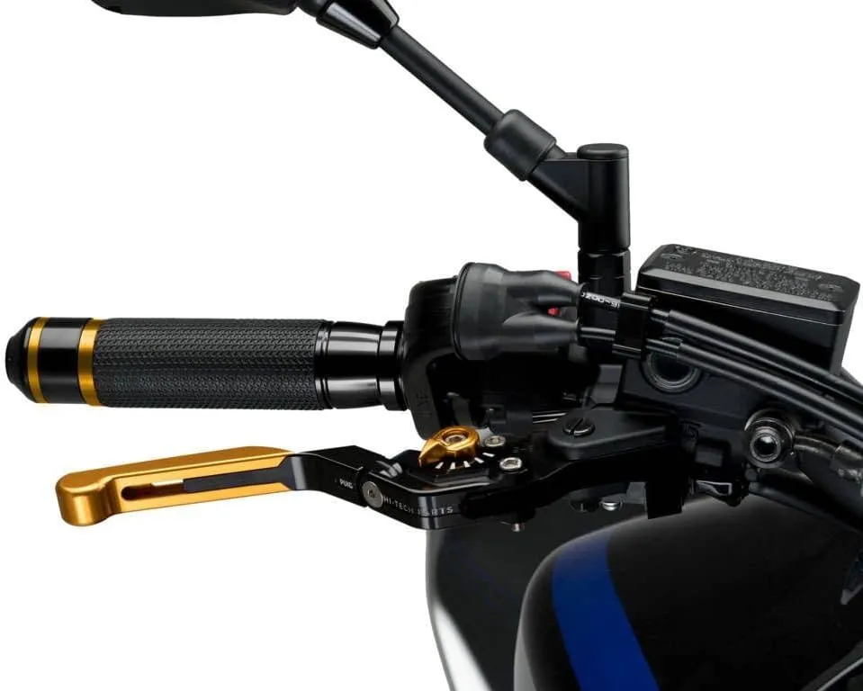 Puig Foldable EXTENDABLE Brake Lever 3.0. Black/Select.Gold/Extend.Gold