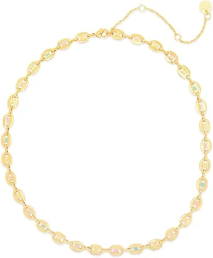 Pura Vida Necklace Gold Enamel Mariner Chain Choker Necklace, 14-Inch Chain