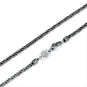 Pure Men Women 2mm 3.0mm Twist Necklace s925 Real Chain Necklace Male