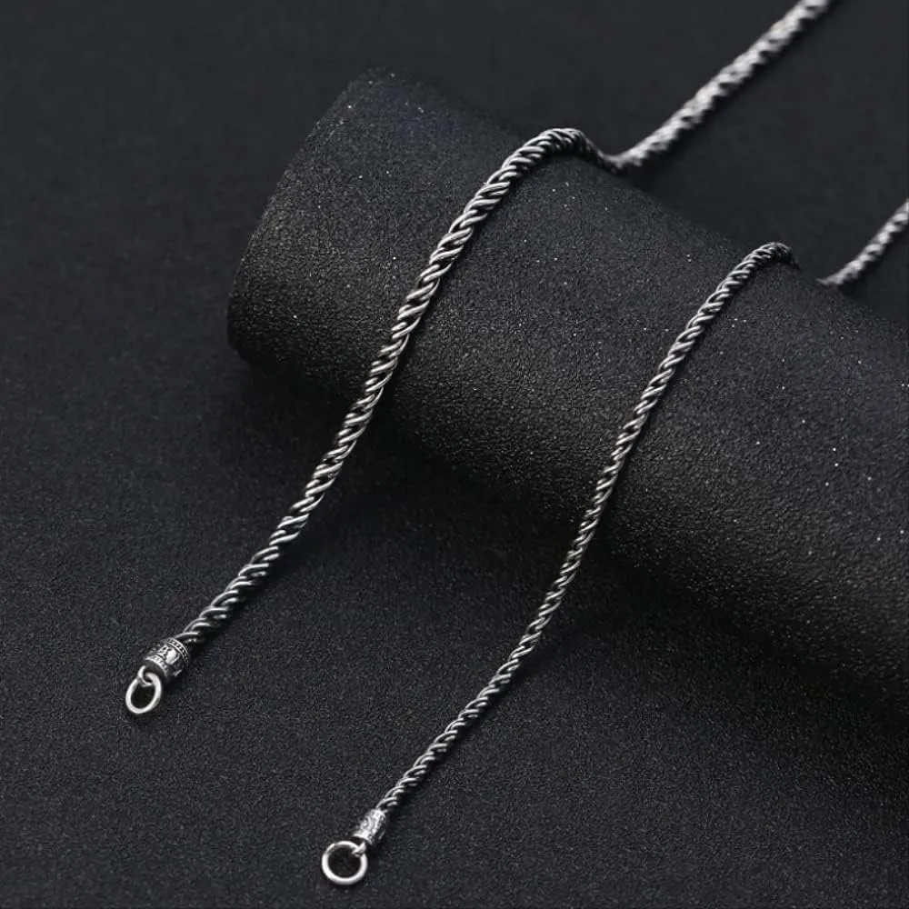 Pure Men Women 2mm 3.0mm Twist Necklace s925 Real Chain Necklace Male