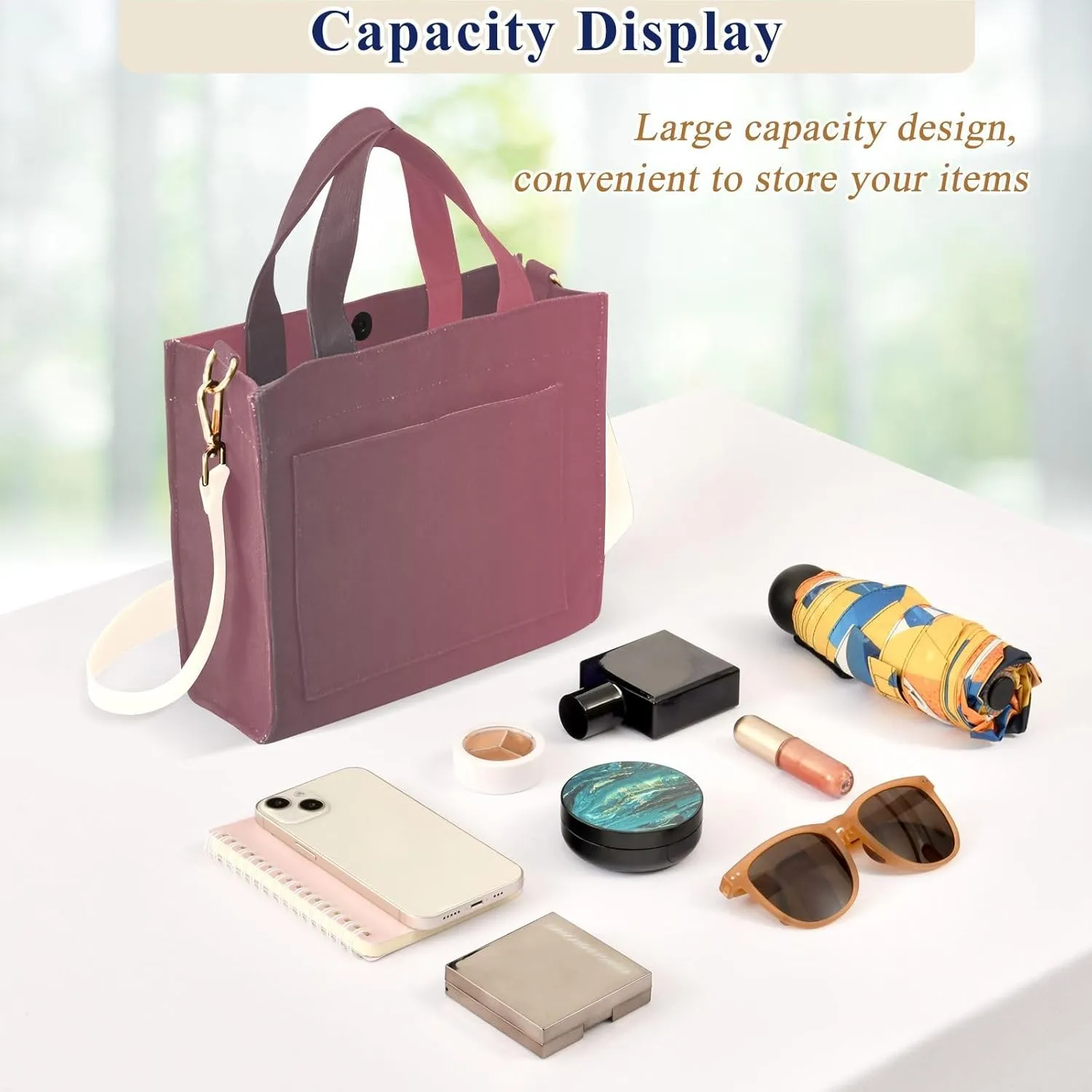 Purple Gradient Tote Purse Women, Corduroy Totes Bags for Women College Tote Bag Small Bag