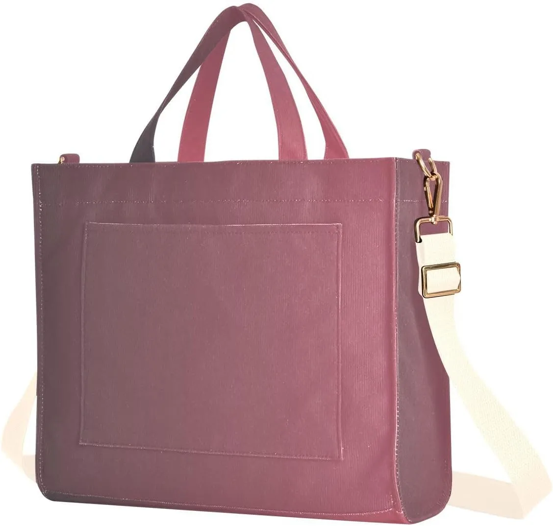 Purple Gradient Tote Purse Women, Corduroy Totes Bags for Women College Tote Bag Small Bag
