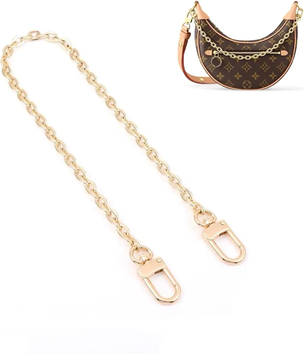 Purse Chain Strap Crossbody Gold Chain Shoulder Bag Replacement Strap with Metal Buckles