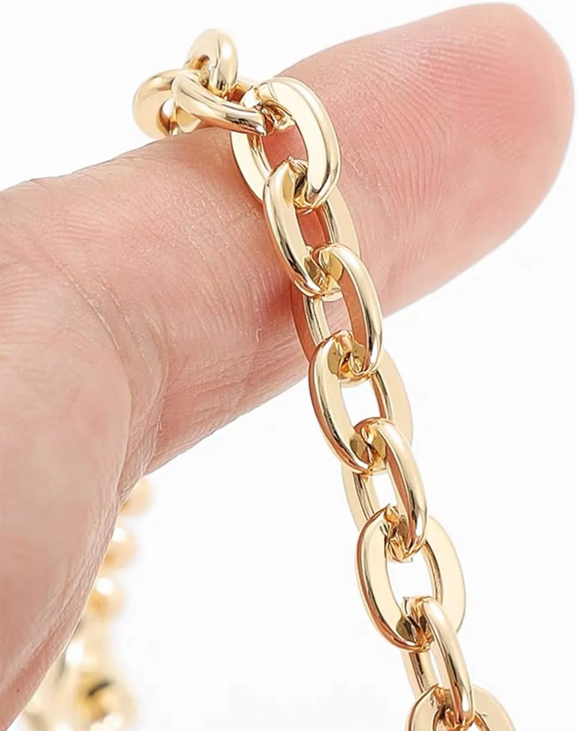 Purse Chain Strap Crossbody Gold Chain Shoulder Bag Replacement Strap with Metal Buckles