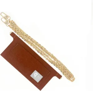 Purse Insert Conversion Kit with Gold Chain for Sarah Emilie Wallet to Crossbody (TAN)