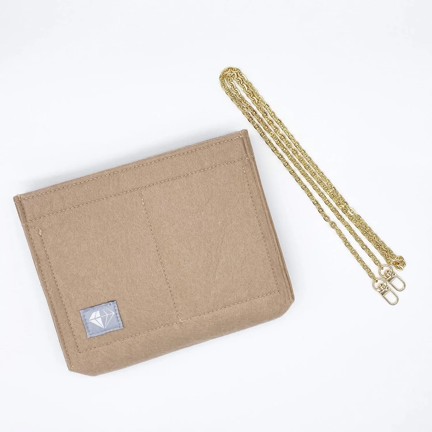 Purse Organizer Insert Conversion Kit with Gold Chain Felt Handbag LV Toiletry 19