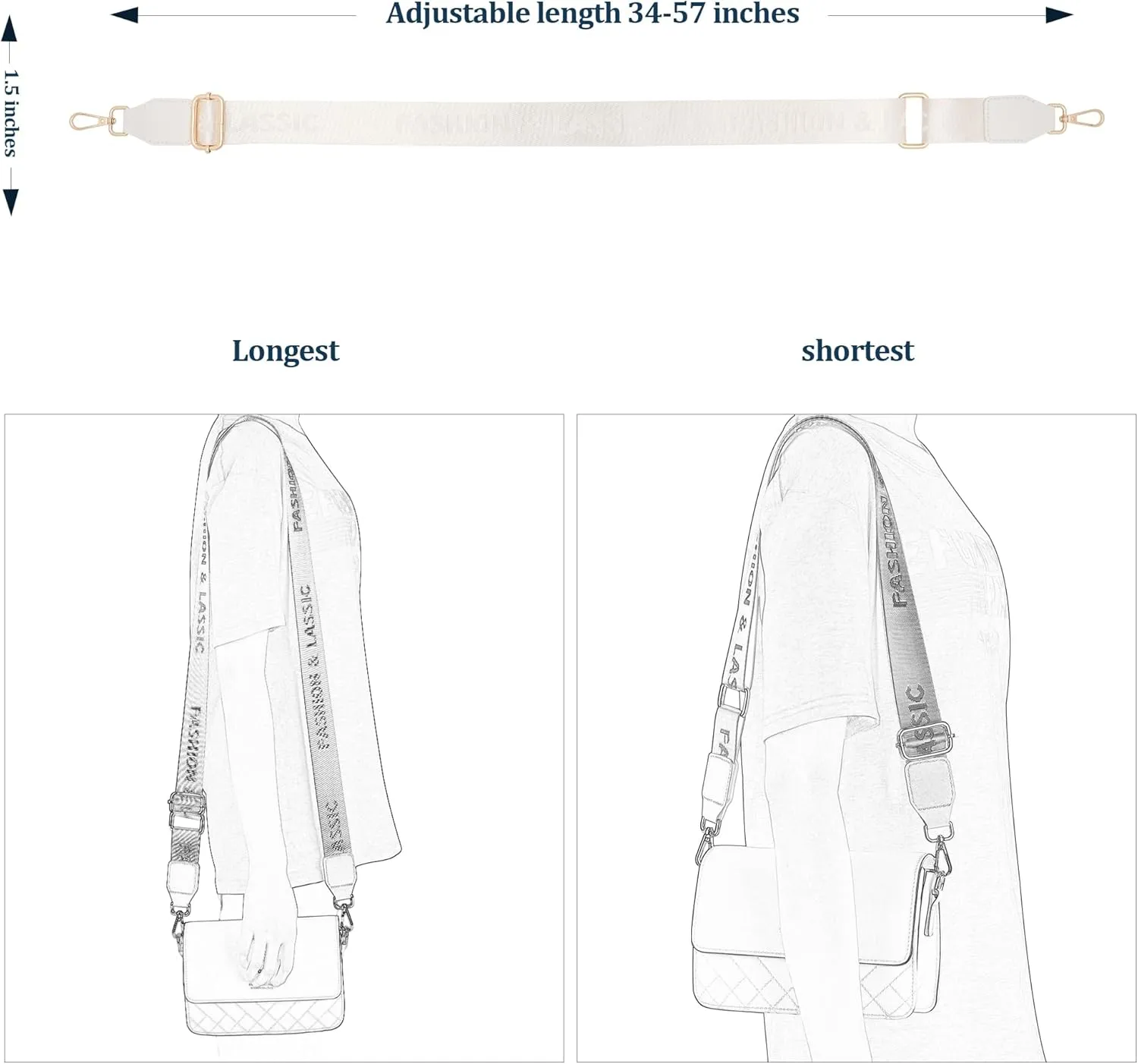 Purse Strap,Replacement Wide Crossbody Strap Adjustable Shoulder Strap for Handbag Bag