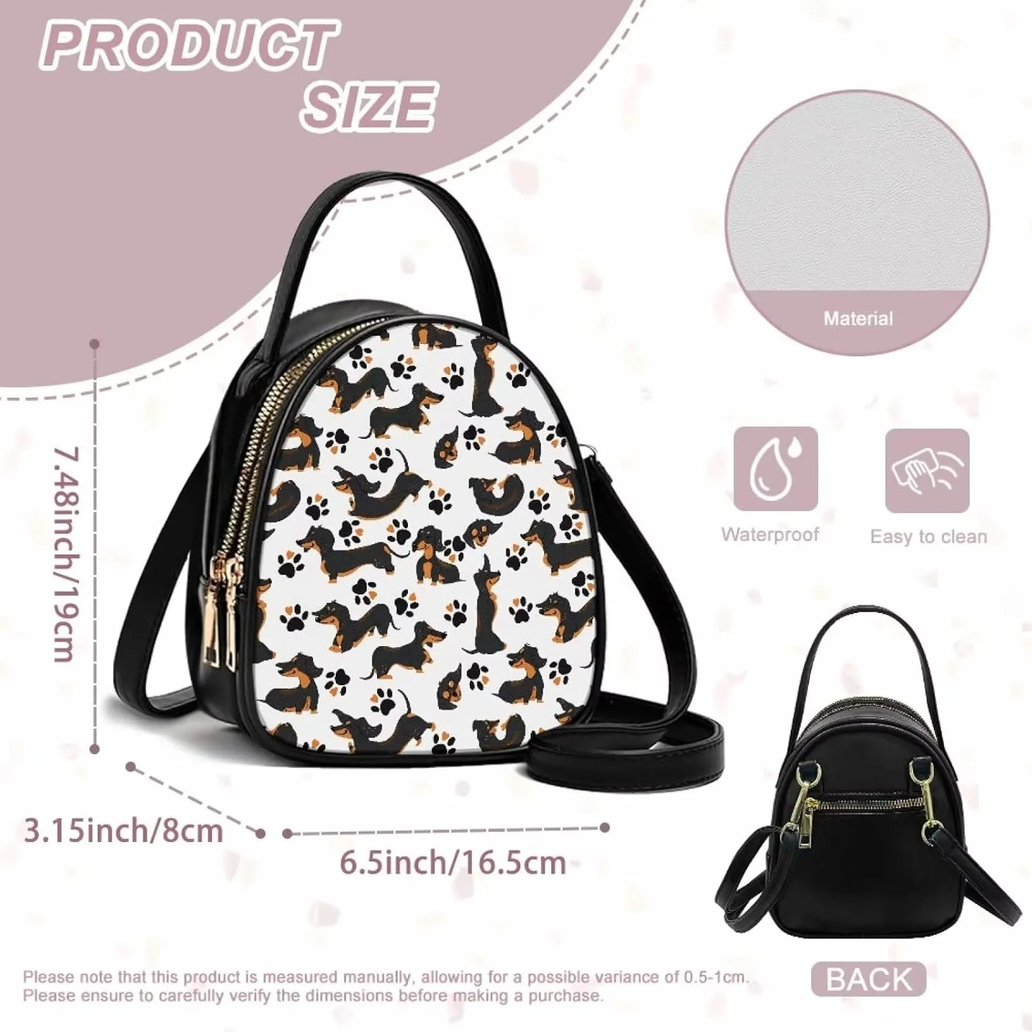 Purses for Women Crossbody Bag Double Layer Small Sling Bag for Women Crossbody Purse with Zipper Closure