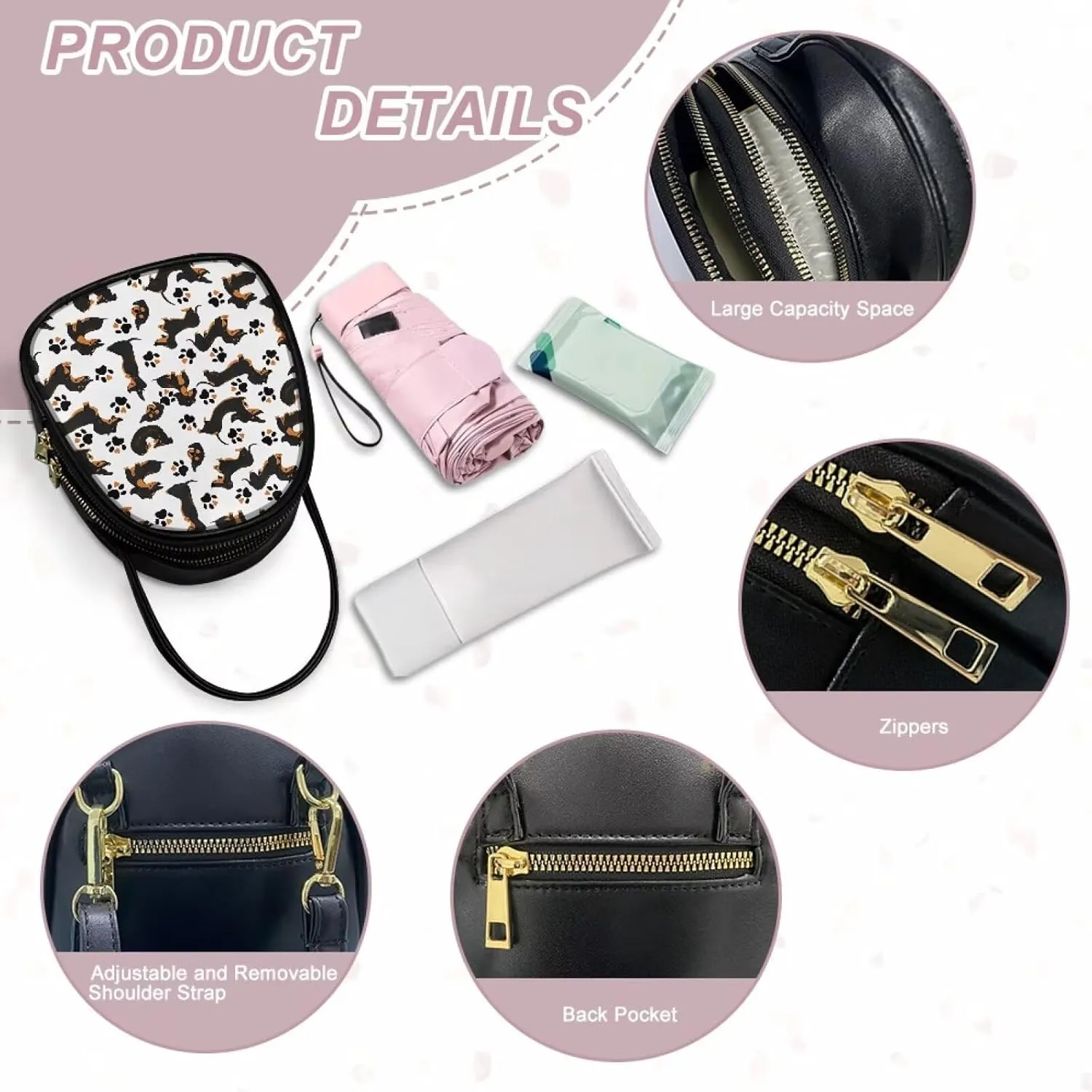 Purses for Women Crossbody Bag Double Layer Small Sling Bag for Women Crossbody Purse with Zipper Closure