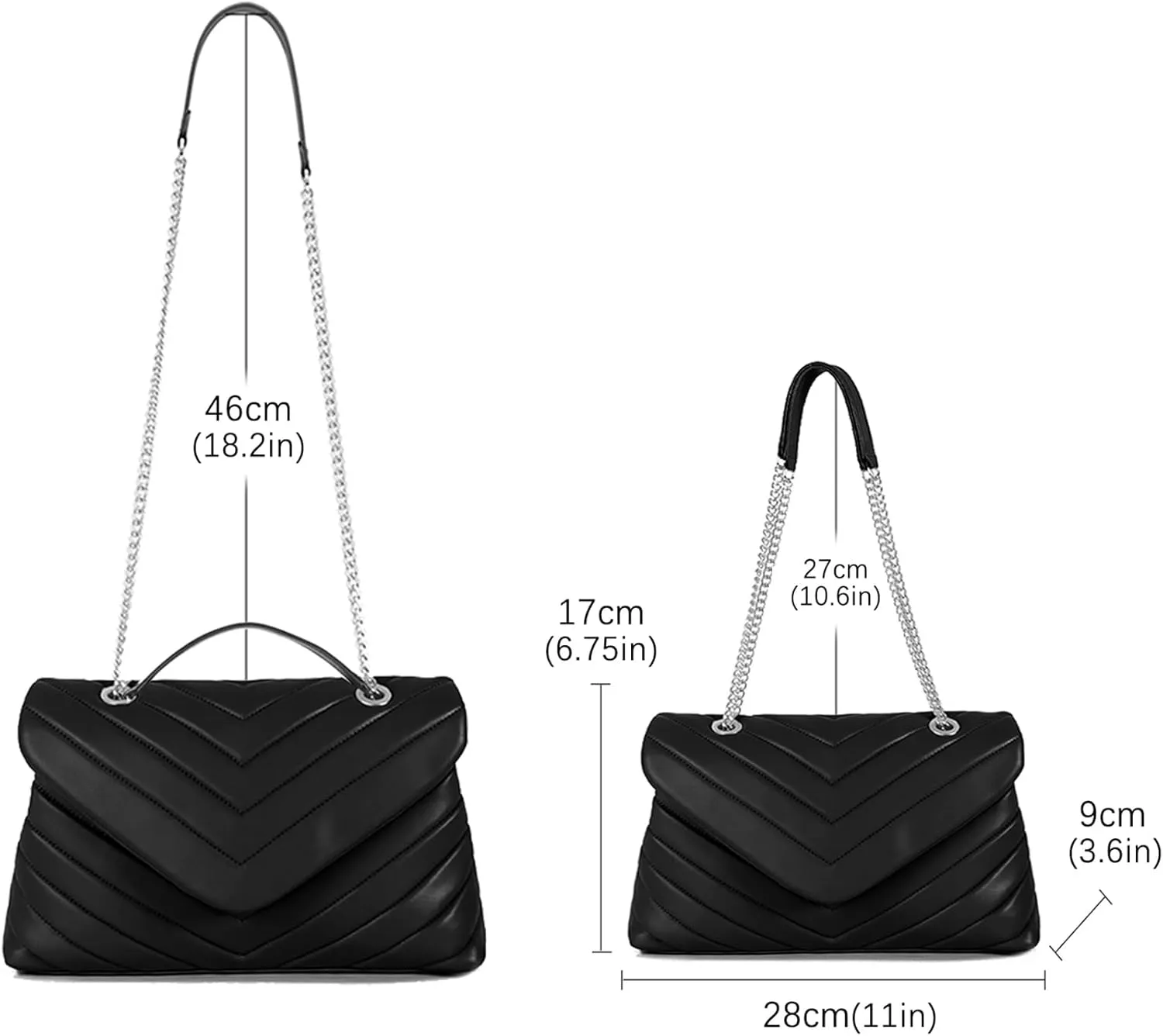 Quilted Crossbody Bag for Women, Soft Vegan Chevron Purses, Trendy Shoulder Handbags with Flap