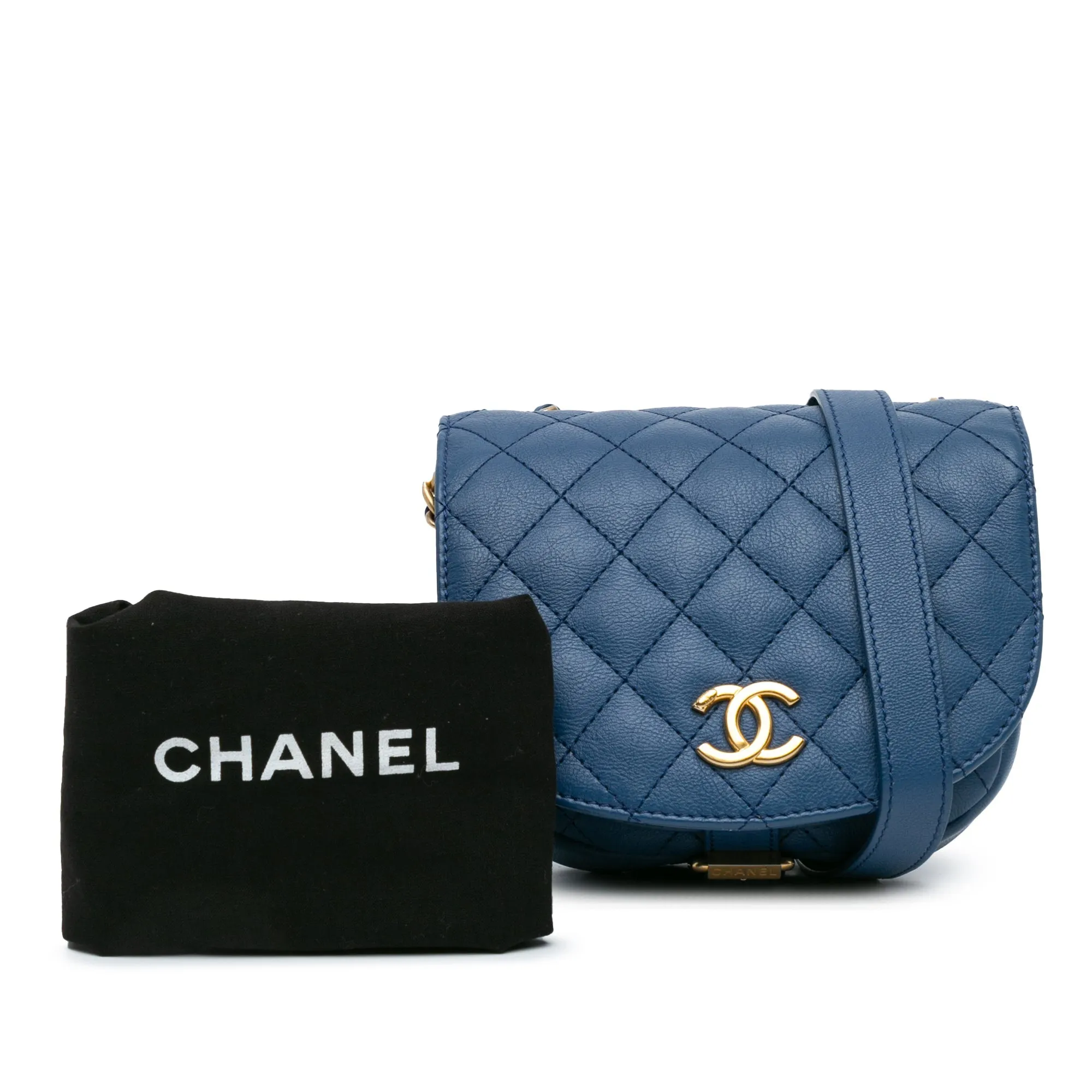 Quilted Grained Calfskin Casual Trip Messenger