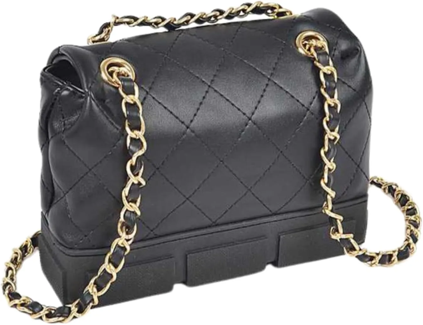 Quilted Shoulder Bag Crossbody for Women – Elegant Vintage Designer Handbag with Gold Chain Strap & Secure Turn Lock