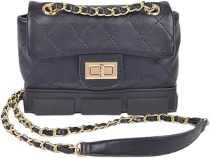 Quilted Shoulder Bag Crossbody for Women – Elegant Vintage Designer Handbag with Gold Chain Strap & Secure Turn Lock