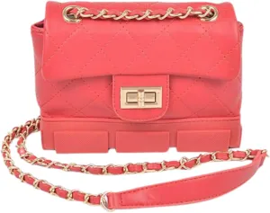 Quilted Shoulder Bag Crossbody for Women – Elegant Vintage Designer Handbag with Gold Chain Strap & Secure Turn Lock
