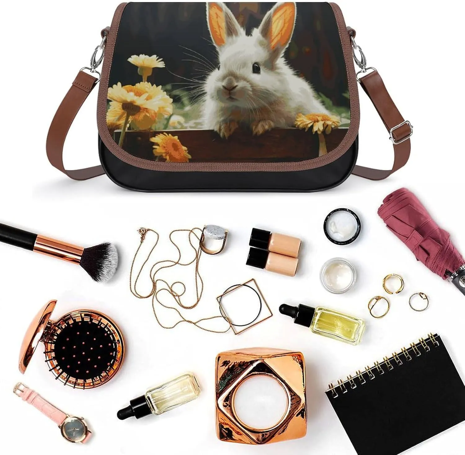 Rainbow Color Stripe Crossbody Bags for Women Travel Shoulder Bag Small Leather Cross Body Handbags