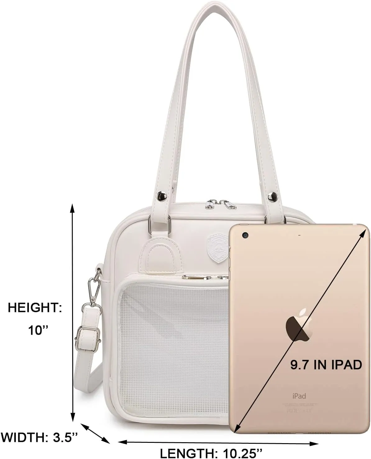 RAINBOW SMILE Ita Bag Multi-Purpose Backpack Crossbody Purse Kawaii Pin Display Bag with Insert for Anime Pins Display
