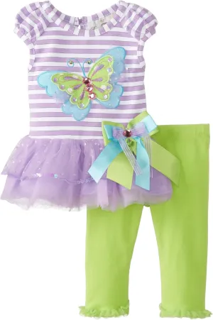 Rare Editions Baby Baby-Girls Newborn Butterfly Applique Tutu Legging Set