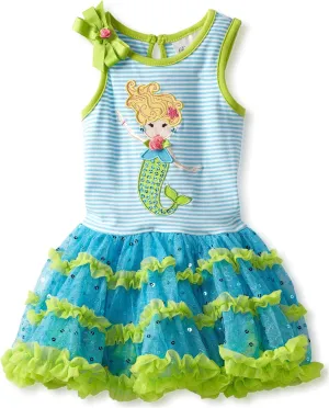Rare Editions Baby Girls' Tutu Dress with Mermaid Applique