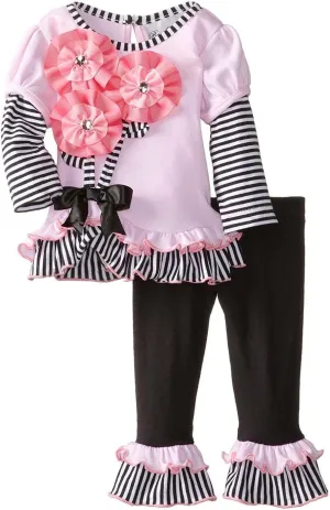 Rare Editions Baby-Toddler-Little Girls Fashion Knit Top and Pants Set