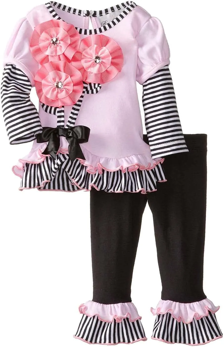 Rare Editions Baby-Toddler-Little Girls Fashion Knit Top and Pants Set