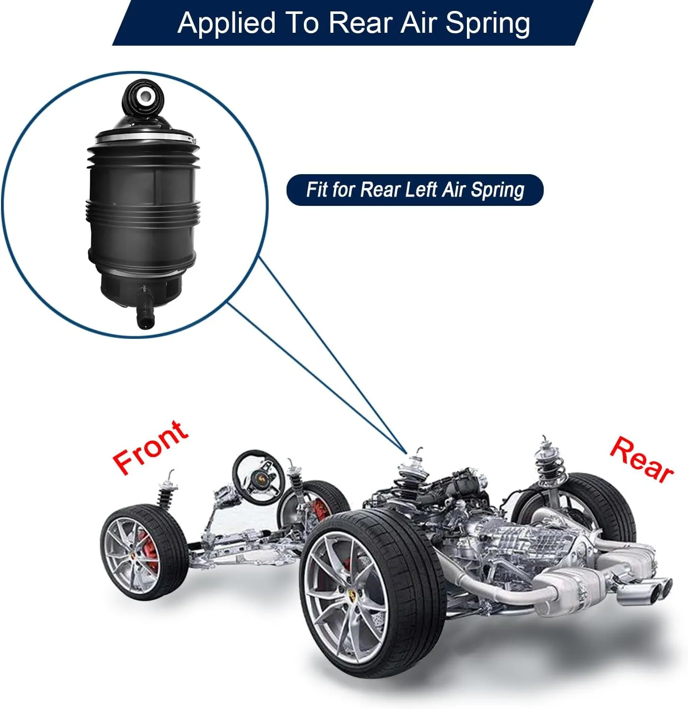 Rear Air Suspension Spring Bag Left 2113200725 Compatible with 2003-2011 Mercedes-Benz W211 W219 2-MATIC CLS500 CLS550 E280 E300 E320 E350 E500 E550 E55 AMG