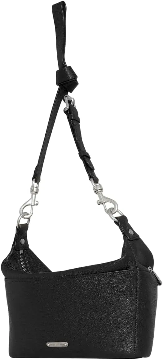 Rebecca Minkoff Small Julian Crossbody, Black/Palladium Silver Hardware
