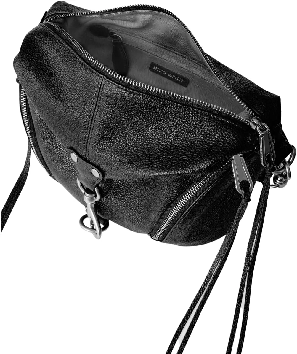 Rebecca Minkoff Small Julian Crossbody, Black/Palladium Silver Hardware