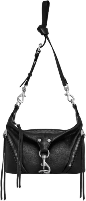 Rebecca Minkoff Small Julian Crossbody, Black/Palladium Silver Hardware