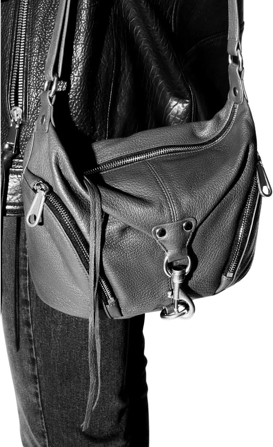 Rebecca Minkoff Small Julian Crossbody, Black/Palladium Silver Hardware