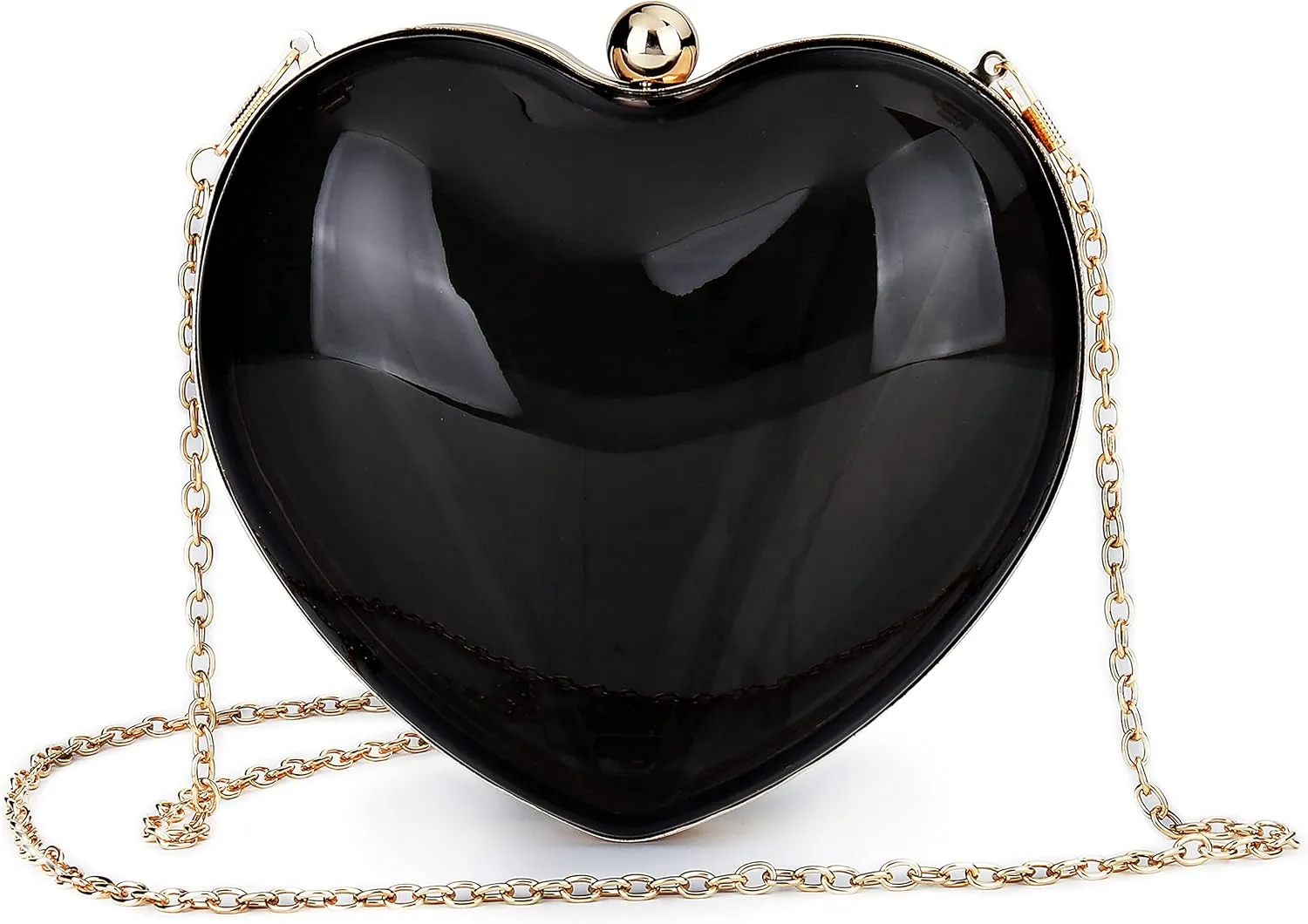 Rejolly Clear Acrylic Clutch Evening Purse Heart Shaped Bags for Women Transparent Novelty Small Mini Handbag Crossbody Bag