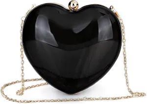 Rejolly Clear Acrylic Clutch Evening Purse Heart Shaped Bags for Women Transparent Novelty Small Mini Handbag Crossbody Bag