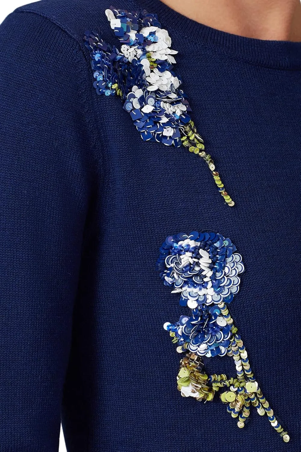 Rent The Runway Pre-Loved Navy Applique Sweater