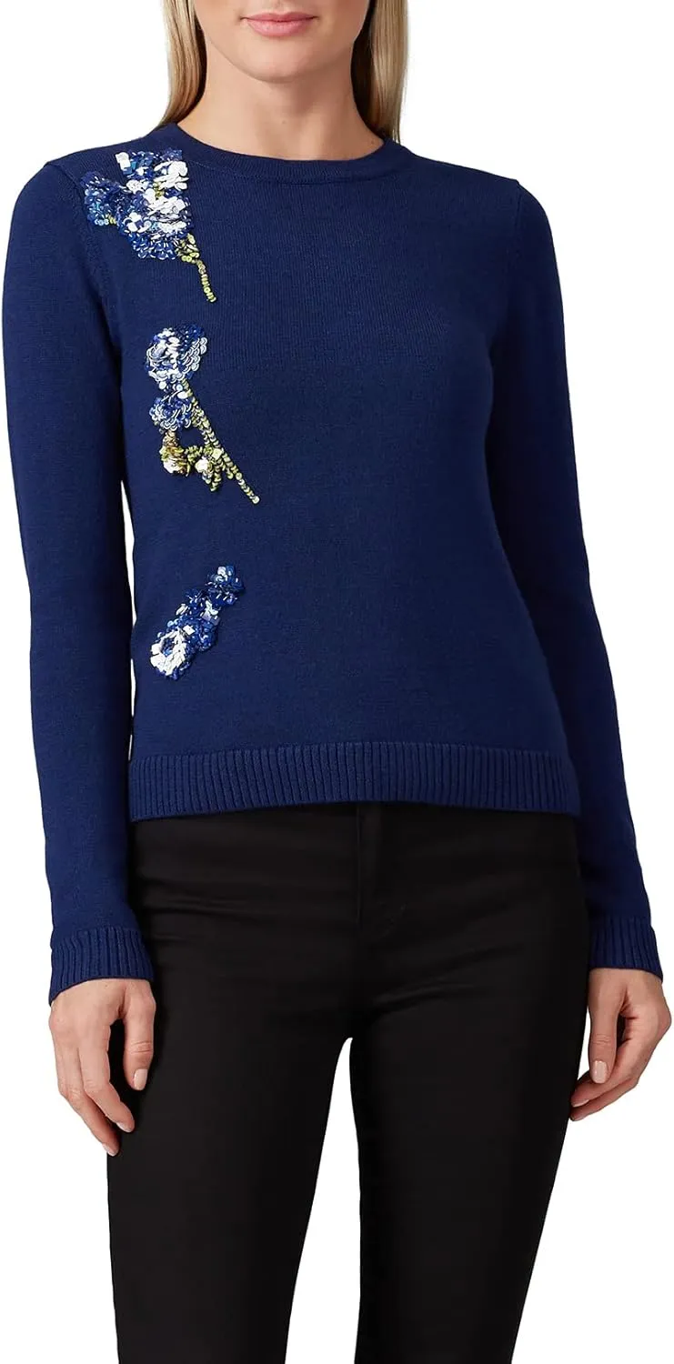 Rent The Runway Pre-Loved Navy Applique Sweater