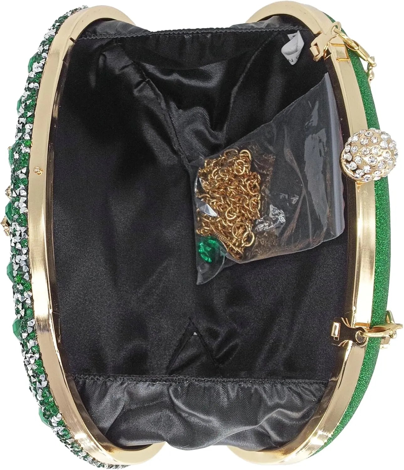 Rhinestone Clutch Purses for Women Evening Wedding Formal - Round Pearl Clasp Handbag - Crystal Diamond Bag