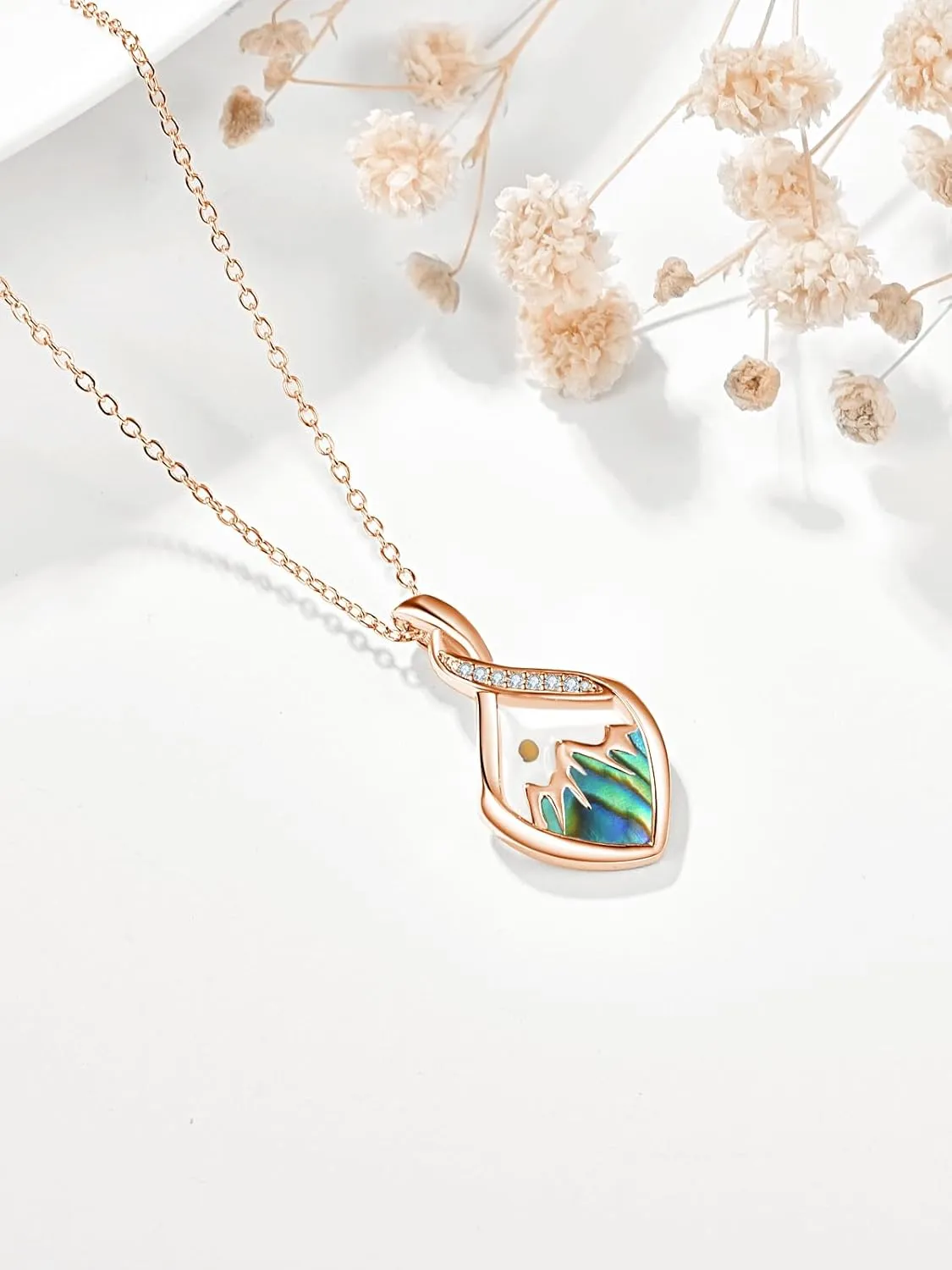 Rhombus Mustard Seed Mountain Necklace for Women 925 Sterling Silver Christian Faith Pendant Inspirational Jewelry Gifts