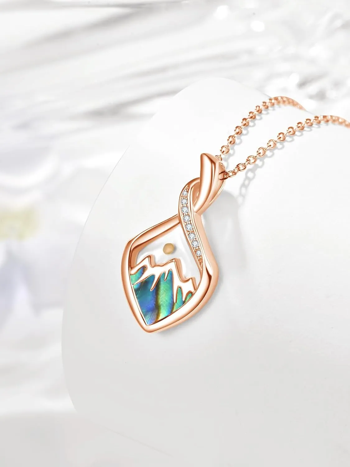 Rhombus Mustard Seed Mountain Necklace for Women 925 Sterling Silver Christian Faith Pendant Inspirational Jewelry Gifts