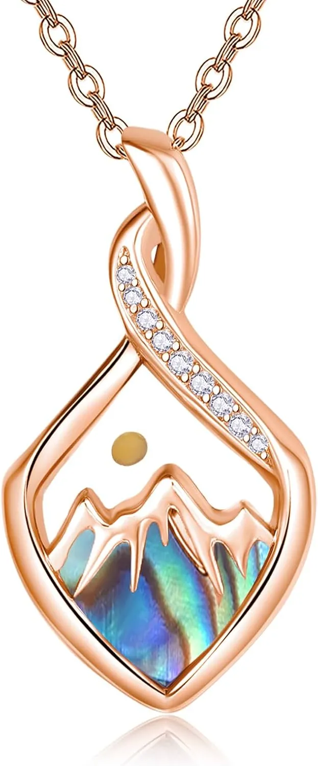 Rhombus Mustard Seed Mountain Necklace for Women 925 Sterling Silver Christian Faith Pendant Inspirational Jewelry Gifts