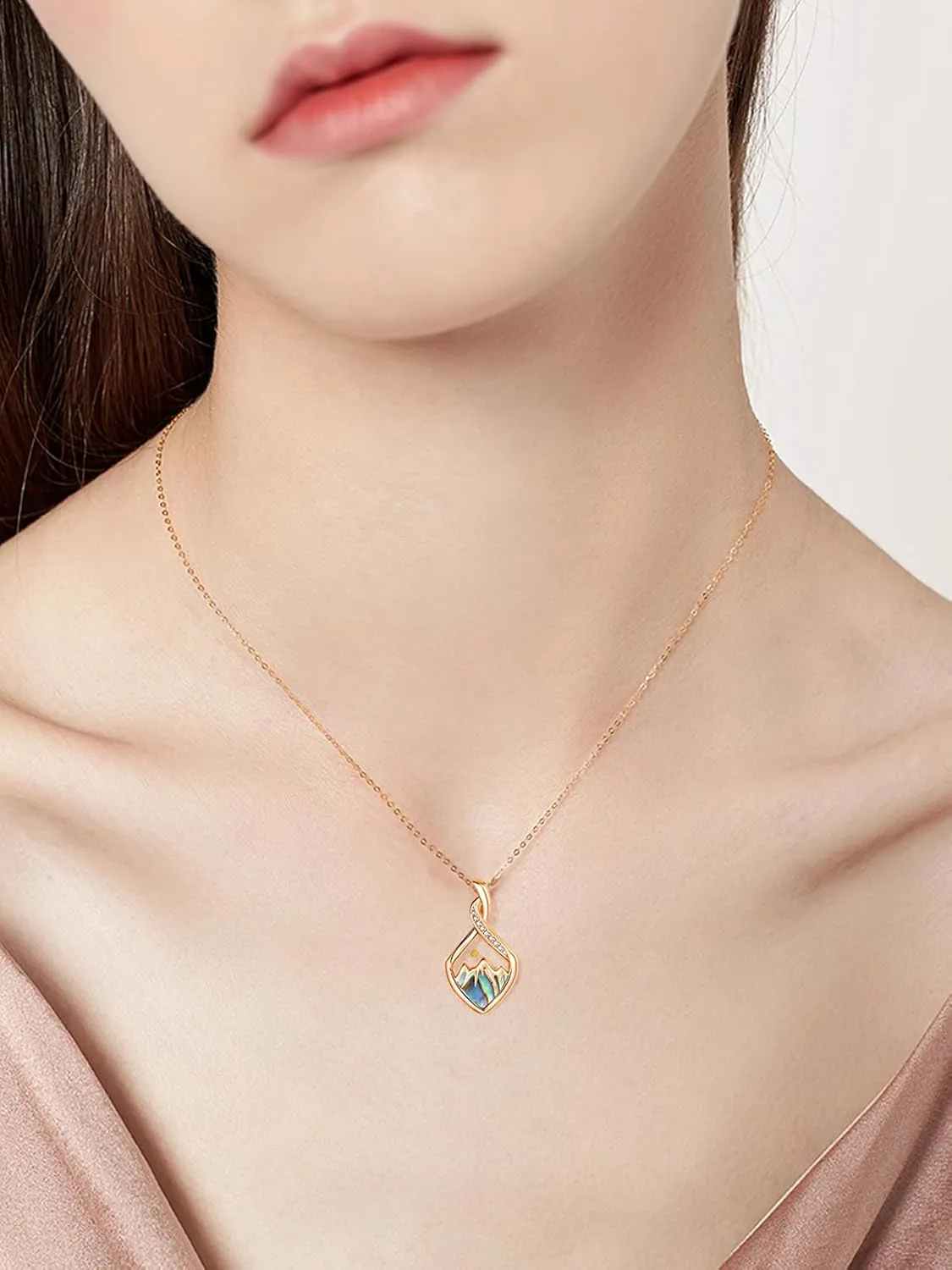 Rhombus Mustard Seed Mountain Necklace for Women 925 Sterling Silver Christian Faith Pendant Inspirational Jewelry Gifts