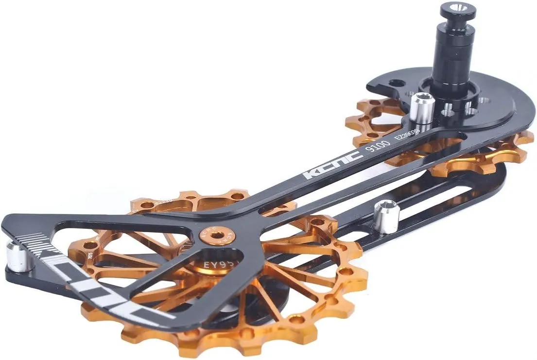 Road Cyclocross Bicycle Bike OSPW Oversized Derailleur Pulley Wheel System for Shimano R9100/R8000 use 12t top 16t Bottom Pulley in Black/Red/Gold Colors