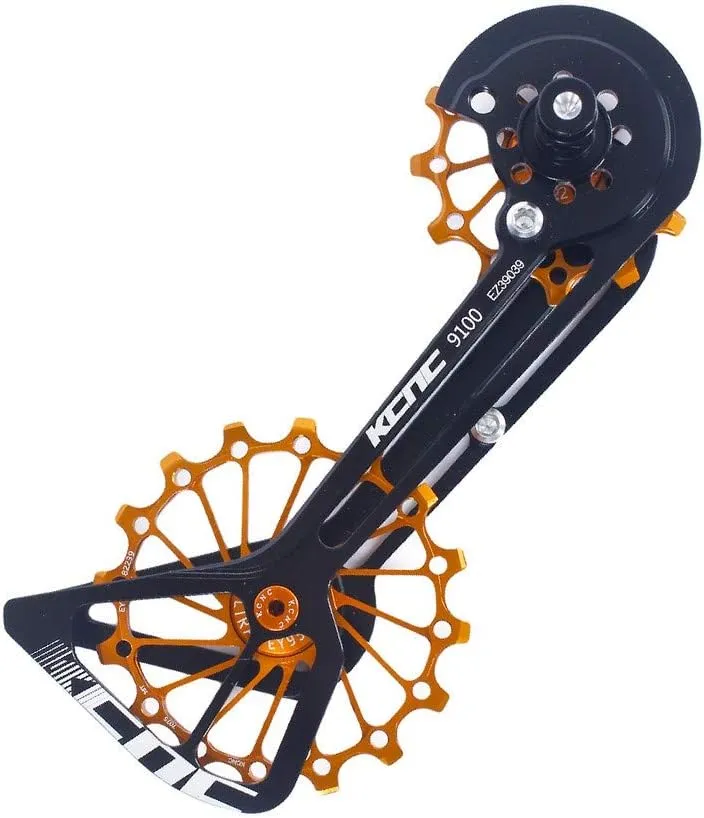Road Cyclocross Bicycle Bike OSPW Oversized Derailleur Pulley Wheel System for Shimano R9100/R8000 use 12t top 16t Bottom Pulley in Black/Red/Gold Colors