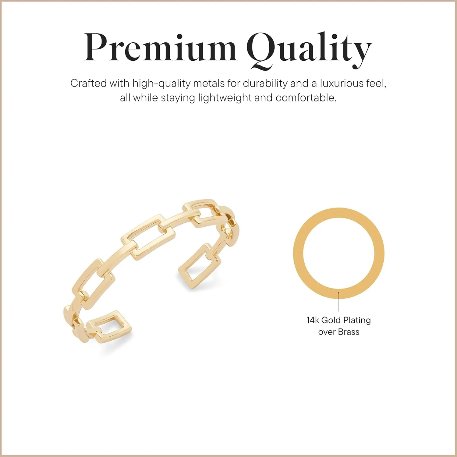 Rocksbox Huxley Cuff Bracelet - Adjustable Bracelet for Women - High Polish Plating - Premium Quality Jewelry