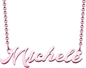 Rose Gold Name Necklace of Plated Personalized Gift for Women s Couple