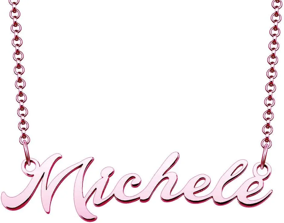 Rose Gold Name Necklace of Plated Personalized Gift for Women s Couple