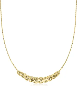 Ross-Simons 18kt Gold Over Sterling Byzantine Center Necklace. 18 inches